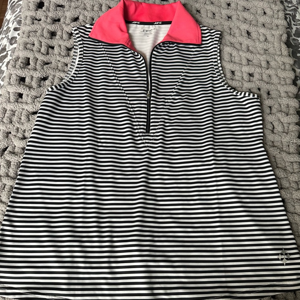 JoFit striped sleeveless golf polo sz XL